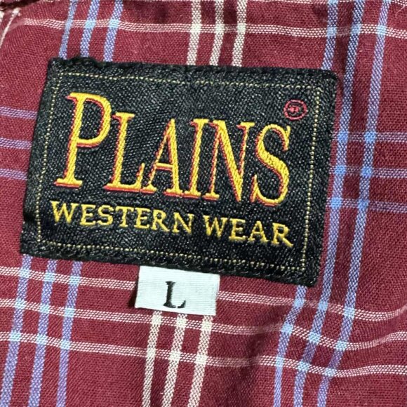 Plains Western Wear Red Mens Pearl Snap Button Down Short Sleeve Shirt Size L - Picture 7 of 10